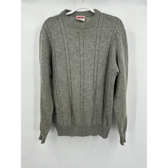 bonjour Other - Bonjour Mens Vintage Cable Knit Shetland‎ Wool Blend Sweater Size L Old Money